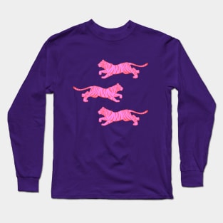 Hot Pink Tiger Trio Long Sleeve T-Shirt